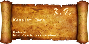 Kessler Imre névjegykártya